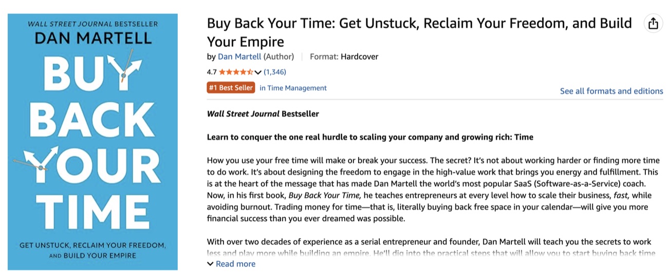 Buku Buy Back Your Time oleh Dan Martell