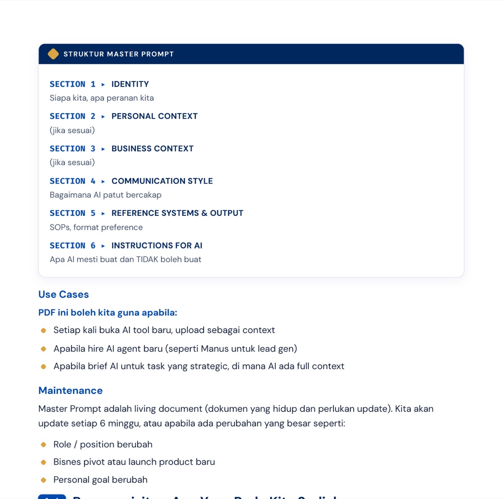 Struktur Master Prompt — 6 bahagian