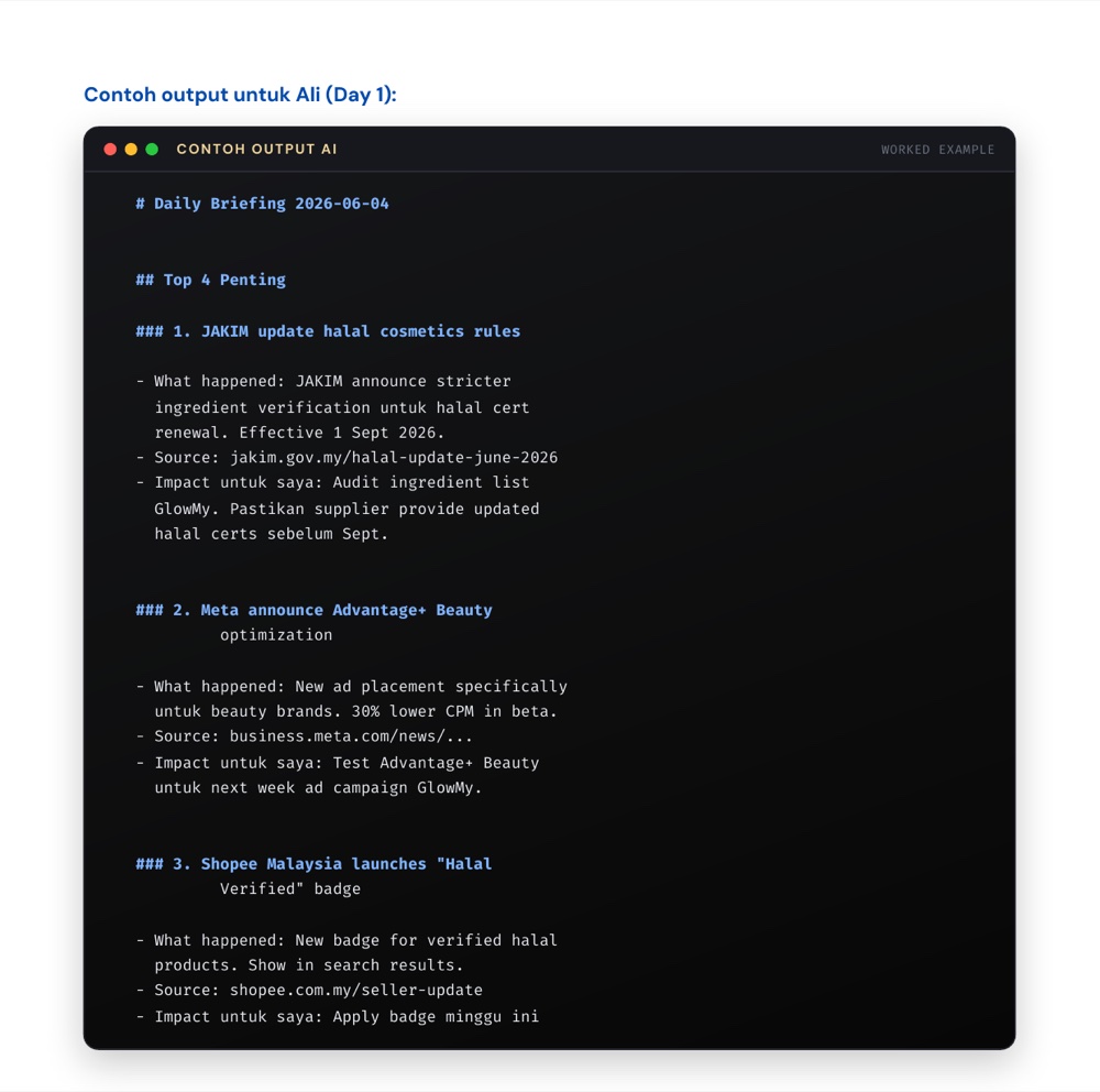 Daily AI News Briefing — contoh output
