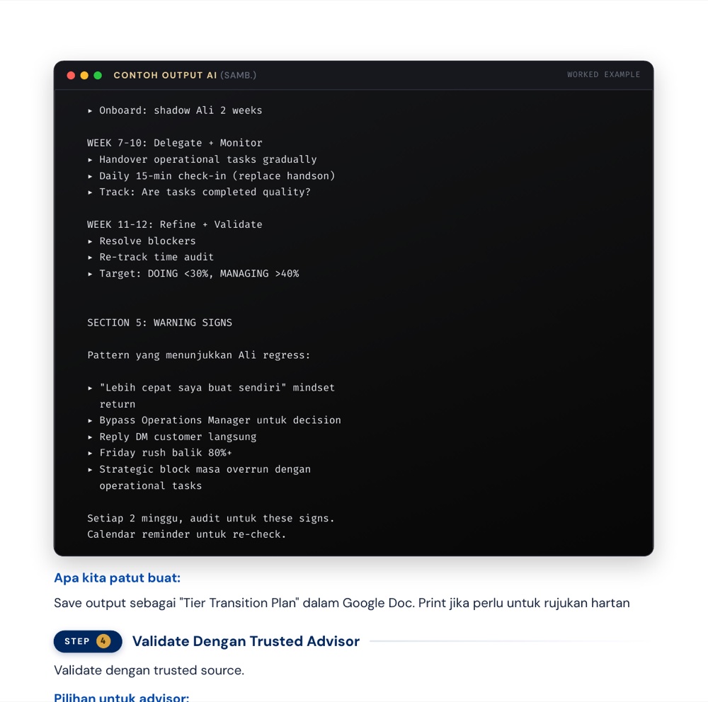 Business Tier — pelan transisi tier